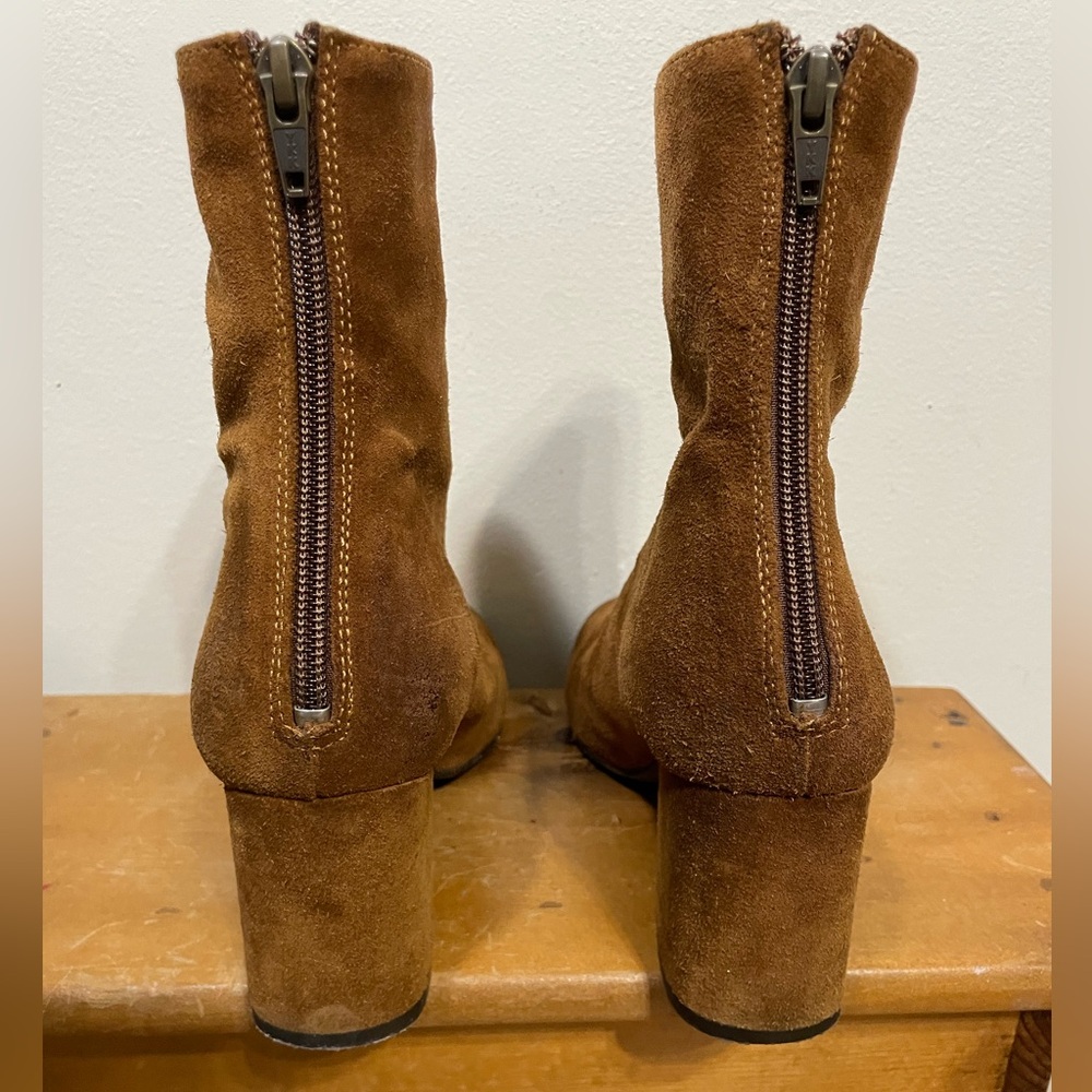 Free People Cecile Brown Suede Ankle Bootie | 37  Equivalent to  6.5-7 Women's. - Picture 2 of 7